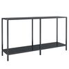 vidaXL Konsolbord svart 140x35x75,5 cm h&auml;rdat glas