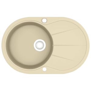 vidaXL Diskho granit enkel oval beige
