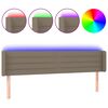 vidaXL Sänggavel LED taupe 203x16x78/88 cm tyg