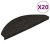 vidaXL Trappmattor sj&auml;lvh&auml;ftande 20 st svart 56x17x3 cm