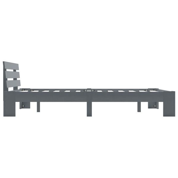 vidaXL Sängram utan madrass grå massiv furu 120x200 cm