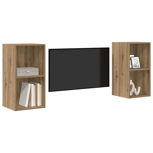vidaXL TV-b&auml;nkset 2 pcs Artisan Ek 37 x 37 x 72 cm Konstruerat tr&auml;