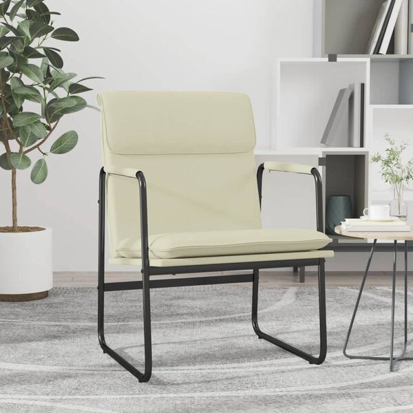 vidaXL Loungestol gr&auml;ddvit 55x64x80 cm konstl&auml;der