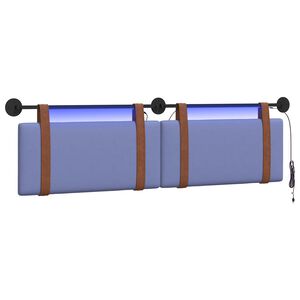 vidaXL H&auml;ngande s&auml;nggavel Med LED-lampa Jeansbl&aring; Antik PU