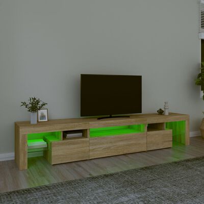 vidaXL Tv-bänk med LED-belysning sonoma ek 215x36,5x40 cm