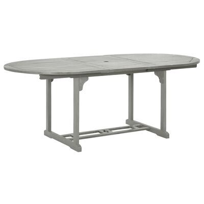 vidaXL Trädgårdsbord grå 200x100x75 cm massivt akaciaträ