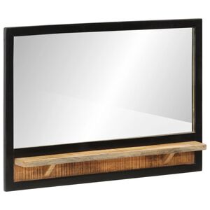 vidaXL Spegel med hylla 80x8x55 cm glas och massivt mangotr&auml;