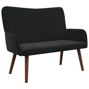 vidaXL 2-sits soffa Svart 115 x 61 x 87 cm Sammet