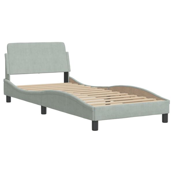 vidaXL Bed with Mattress "Dover" Light Grey 80x200 cm Velvet