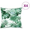 vidaXL Soffkuddar 4 st bladm&ouml;nster 50x50 cm tyg