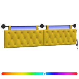vidaXL H&auml;ngande s&auml;nggavel Med LED-lampa Gul Sammet
