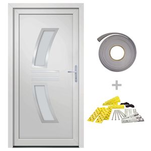 vidaXL Ytterd&ouml;rr vit 88x200 cm PVC