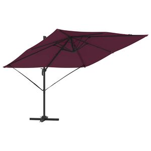 vidaXL Roma Parasol Röd 286 x 285 x 265 cm Polyester och aluminium