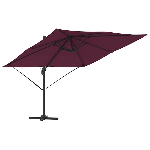 vidaXL Roma Parasol Röd 286 x 285 x 265 cm Polyester och aluminium