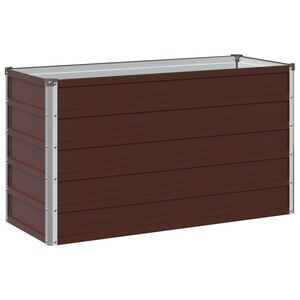 vidaXL H&ouml;jd Tr&auml;dg&aring;rdsb&auml;dd Brun 100 x 40 x 55 cm kallvalsad st&aring;l