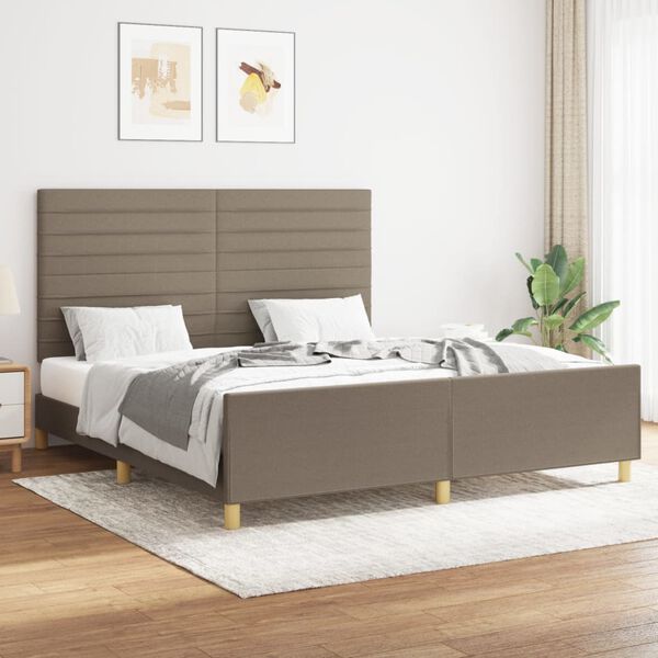 vidaXL S&auml;ngram utan madrass taupe 160x200 cm tyg