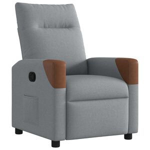 vidaXL Reclinerf&aring;t&ouml;lj ljusgr&aring; tyg