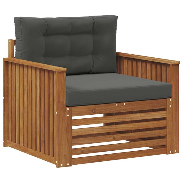 vidaXL Utomhussoffset Massivt akaciatr&auml; och polyester Naturf&auml;rg