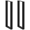 vidaXL Barbordsben U-formade 2 st svarta 40x(110-111) cm st&aring;l