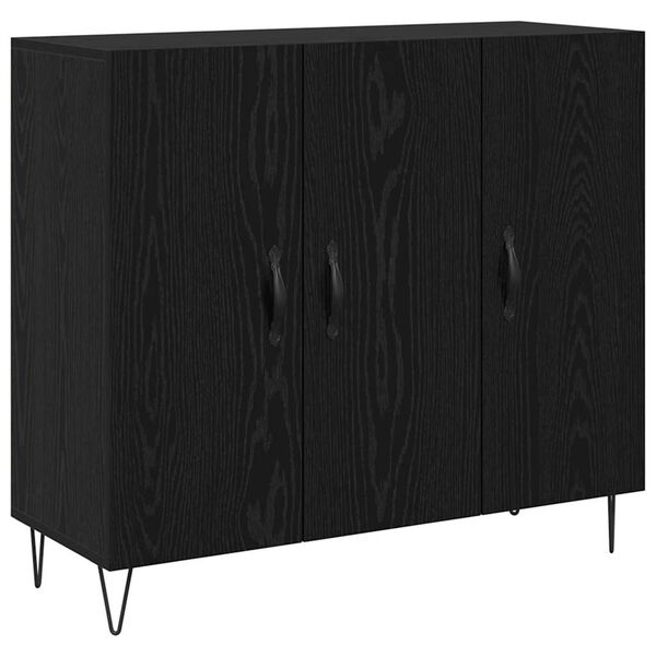 vidaXL Sideboard Svart Ek 90 x 32,5 x 80 cm Konstruerat tr&auml;