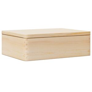 vidaXL Tr&auml;l&aring;da med lock 40x30x13 cm massiv furu