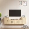 vidaXL Tv-sk&aring;p 4 delar sonoma-ek konstruerat tr&auml;