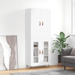 vidaXL H&ouml;gsk&aring;p vit 69,5x34x180 cm konstruerat tr&auml;