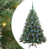 vidaXL Konstgjord julgran med 150 LED-lampor Gr&ouml;n 150 cm PE och PVC