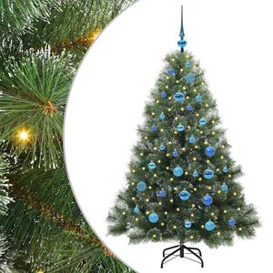 vidaXL Konstgjord julgran med 150 LED-lampor Gr&ouml;n 150 cm PE och PVC