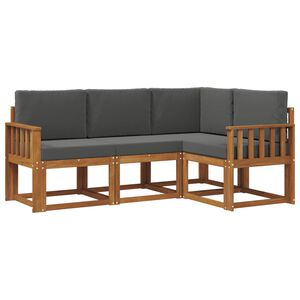 vidaXL Utomhussoffset med kudde 4 pcs Naturlig och Antracit