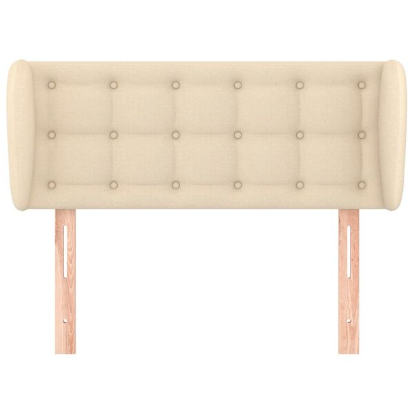 vidaXL Sänggavel med kanter gräddvit 83x23x78/88 cm tyg