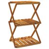 vidaXL Hopf&auml;llbar hylla 3 hyllplan brun 43x31x63 cm massivt akaciatr&auml;