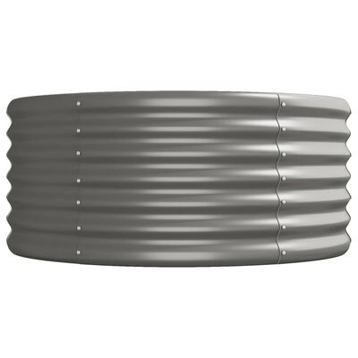 vidaXL Odlingslåda pulverlackerat stål 440x80x36 cm grå