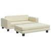vidaXL Barnsoffa med fotpall gr&auml;ddvit 100x50x30 cm konstl&auml;der