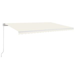 vidaXL Markis manuellt inf&auml;llbar med LED 500x350 cm gr&auml;ddvit