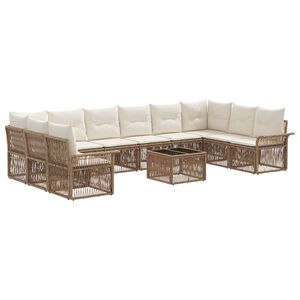 vidaXL Tr&auml;dg&aring;rdsoffset 11 pcs Beige konstrotting