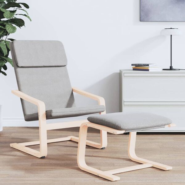 vidaXL Fotpall ljusgr&aring; 51x41x40 cm tyg