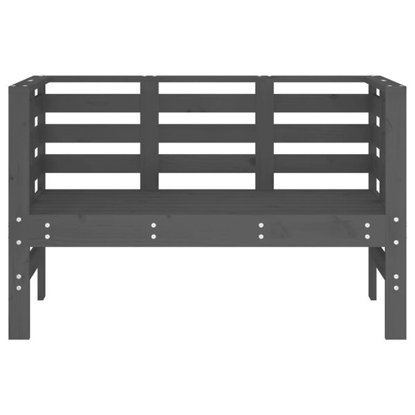 vidaXL Trädgårdsbänk grå 111,5x53x71 cm massiv furu