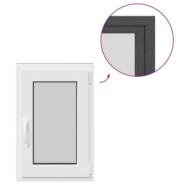 vidaXL K&auml;llarf&ouml;nster "RISOR" 50x75 cm Tilt- och vridf&ouml;nster DIN h&ouml;ger antracit