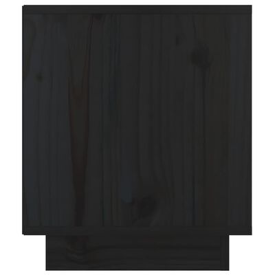 vidaXL Sängbord 2 st svart 40x34x40 cm massiv furu