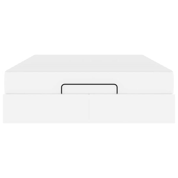 vidaXL S&auml;ngram med madrass med madrass 2 pcs Vit PVC