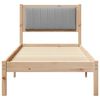 vidaXL Sängram med Klädd Huvudgavel Ljusgrå 75 x 190 cm Massiv furu
