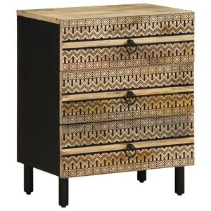 vidaXL S&auml;ngbord svart 50x33x62 cm massivt grovt mangotr&auml;