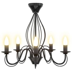vidaXL Kandelaber E14 Metall Svart &Oslash; 52 x 47 cm