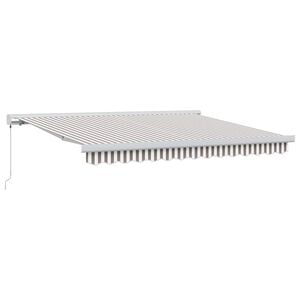vidaXL Utdragbar markis Ljusgr&aring; och vit. 300 x 250 cm