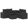 vidaXL Soffset 6 st Svart Poly Rattan och st&aring;l