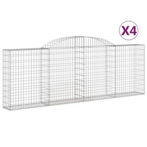 vidaXL Gabioner b&aring;gformade 4 st 300x30x100/120 cm galvaniserat j&auml;rn