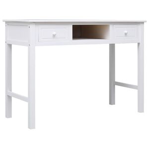 vidaXL Skrivbord vit 108x45x76 cm massivt kejsartr&auml;