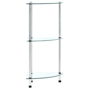 vidaXL Hylla 3 hyllplan transparent 30x30x67 cm h&auml;rdat glas