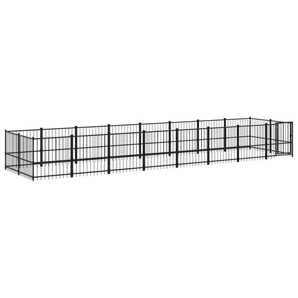 vidaXL Hundg&aring;rd f&ouml;r utomhusbruk st&aring;l 15,02 m&sup2;